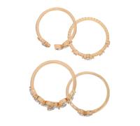 LIGIGWASH 4pcs Heart Butterfly Rings Set for Women Dainty Jewelry Rhinestones Cute Finger Rings for Teen Girls Stylish Metal Accessories for Daily Wear