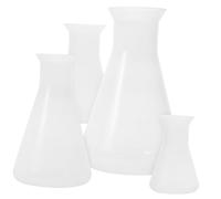 LIGIGWASH 4Pcs Laboratory Conical Flask with Scale PP Material Lightweight for School Chemistry Experiments Beginners and Professionals