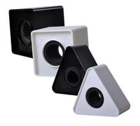 LIGIGWASH 4pcs Microphone Logo Covers Sponge Abs Material Lightweight Mic Flag Stations for Tv Stations Conferences Interviews Black White Square Triangle