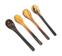 LIGIGWASH 4pcs Ox Horn Coffee Spoons Long Handle Multi-Function Household Food Stirring Spoons for Dessert Ice Cream Latte Kitchen Essentials