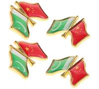 LIGIGWASH 4pcs Pakistan China Friendship Brooch Country Flag Pattern Brooch Metal Lapel Pins for Business Meetings Parties and Everyday Wear
