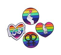 LIGIGWASH 4Pcs Rainbow Heart Brooches Gay Pride Decorative Badges Vibrant Lgbt Accessories for Clothing Hats Bags for Valentine Day Weddings Anniversaries
