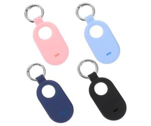 LIGIGWASH 4pcs Shockproof Silicone Protective Cover with Metal Ring for Locator Portable Tracer Case Sleeve in and Light Blue