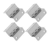 LIGIGWASH 4pcs Silver Stainless Steel Four-fold Hinges with 180-degree Folding and Silent Operation, Small Table and Door Hinges Suitable for Furniture, Windows, and Cabinets with 4mm Hole