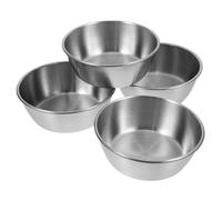 LIGIGWASH 4pcs Stainless Steel Korean Rice Wine Bowls Small Metal Condiment Dishes for Individual Serving Sauce and Appetizer Bowls Multipurpose Prep Cups