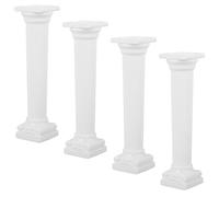 LIGIGWASH 4pcs White Roman Column Cake Pillars for Decoration, Burr-Free Pp Material, Round Shape, for Holding Tiered Cake at Christenings and Anniversaries