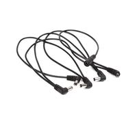 LIGIGWASH 5 Way Daisy Chain Power Cable with Spring-loaded Male Jacks for Guitar Effect Pedals Glue Stock Material, Right Angle Connectors for Pedal Board Use