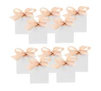 LIGIGWASH 50 Sets Mini White Favor Boxes - Small Treat Boxes with Ribbon for Candy Cookies and Present Weddings Birthdays Baby Showers and Valentine’s Day Party Decorations