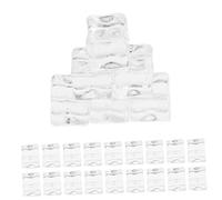 LIGIGWASH 50pcs Reusable Fake Ice Cubes Transparent Square Simulation Ice Cubes Plastic Decorative Crushed Scatter for Home Shop Restaurant Use