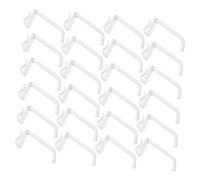 LIGIGWASH 50pcs White Plastic Grid Wall Hooks Nail Utility Clips for Wire Shelves Load Bearing Grid Rack Hangers Space Saving Multipurpose Organizers for Nursery Office Retail Display Panels