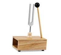 LIGIGWASH 528hz Aluminum Alloy Tuning Fork Black Mallet and Wooden Resonance Box, Yoga Sound Healing Tool for Sensory Therapy and Hearing Test, Music Experiment Instrument for Relaxation