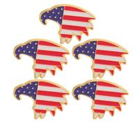LIGIGWASH 5pcs Alloy Enameled American Flag Lapel Pins - Independence Day Bald Eagle Brooches for Patriotic Celebration - USA Mini Pin for Uniform Veteran Holiday Decor