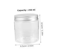 LIGIGWASH 5pcs Clear Plastic Jars with Silver Aluminum Lids Wide Mouth Leakproof Mini Containers for Spice Storage Kitchen Rv Travel Refillable Small Empty Makeup Containers