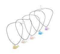 LIGIGWASH 5pcs Dolphin Necklace Lightweight Acrylic Animal Jewelry with Transparent Bubble Design Vibrant Colors Handmade Sea Animal Pendants for Childrens Daily Wear and Window Hanging
