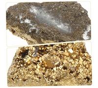 LIGIGWASH 5pcs Electroplated Pyrite Irregular Stones for Display Natural Mineral Decorative Clusters for Home Office Crystal Teaching Props and Photography Accessories