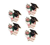 LIGIGWASH 5pcs Graduation Cap Brooch Pins Durable Metal Badge for Clothes Bags Unique Souvenir for Graduation Season Stylish Academic Achievement Accessory Versatile Decoration for