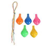 LIGIGWASH 5pcs Introductory Ocarinas Flute Instruments Portable for Beginners Student Boys and Girls Easy to Play and Carry Random Color