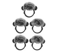 LIGIGWASH 5Pcs Lapel Microphone Windscreen Muff Noise Cancelling Furry Wind Cover Dustproof Windproof for Wireless Lavalier Microphones Outdoor Events Stage Recording