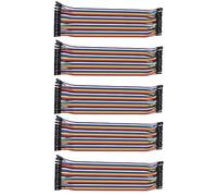 LIGIGWASH 5pcs Rainbow Breadboard Jumper Wire Female to Female Ribbon Cable for Pcb Circuit Prototyping Electronic Projects