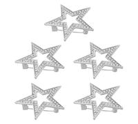 LIGIGWASH 5pcs Rhinestone Star Lapel Pins Vintage Alloy Brooches for Women Dazzling Five-pointed Star Suit Badge Scarf Clips Wedding Events Dresses Sweaters Accessories