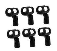 LIGIGWASH 6 Pcs Black Microphone Holders Plastic Mic Stand Clips for Conference Ktv Stage Performance