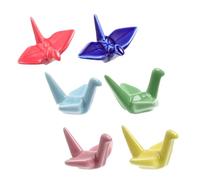 LIGIGWASH 6pcs Ceramic Chopsticks Racks Paper Crane Design Japanese Chopsticks Holder Tableware Rests for Flatware Organization Kitchen Dining Table