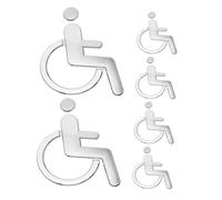 LIGIGWASH 6pcs Disabled Toilet Door Sign with Wheelchair Symbol Self-adhesive Handicap Bathroom Decals for Hospitals Hotels Commercial Buildings High-resolution Accessible Restroom Markers