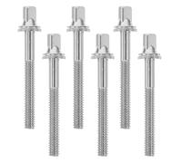 LIGIGWASH 6pcs Drum Tension Rods for Bass Drum and Snare Repair Replacement Iron Hardware Accessories Essential Percussion Mounts Silver Finish