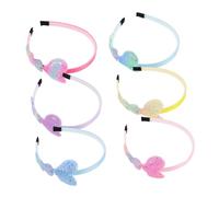 LIGIGWASH 6pcs Heart Shaped Headbands Gradient Colorful Hair Accessories for Comfortable Non Slip Bands for Parties School Events Everyday Wear