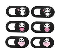 LIGIGWASH 6pcs Laptop and Tablet Web Camera Covers Privacy Protection Set for Online Security with Cute Pink Panda Design