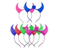 LIGIGWASH 6Pcs Luminous Horn Headbands Glowing Devil Horns Hairwear for Parties Halloween and Cosplay Random Color Light Up Hair Accessories for Memorable Moments
