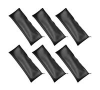 LIGIGWASH 6pcs Pu Leather Microphone Carrying Bag with Zipper Dustproof Case, Portable Wireless Mic Pouch for Travel and Karaoke Equipment Storage, Black Long Sleeve Protector