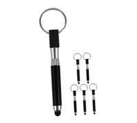 LIGIGWASH 6pcs Small Capacitive Touch Screen Stylus Pen Keychain Key Pendant Set for Smartphones and Tablets, Universal Finger Stylus in Black for On-the-go Use