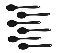 LIGIGWASH 6pcs Spoon for Mixing Buttering Spoon Kitchen Soup Silicone Soup Silicone Serving Utensils Stirring Noodle Kitchen Salad Black