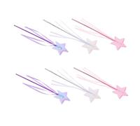 LIGIGWASH 6pcs Star Shaped Fairy Wand for Birthday Party Props Pink White Purple Cosplay Accessories Magical Performance Favors for Sharing and Group Activities