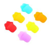 LIGIGWASH 6pcs Tongue Shaped Silicone Wine Charms Cup Markers for Party Banquet Drinks Identification Reusable Wine Glass Labels for Family Hotel Restaurant Events