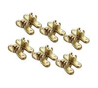 LIGIGWASH 6Pcs Zinc Alloy Invisible Cross Hinges Silent Flat Mute Door Loose Leaf Hardware for Tables Cabinets Lightweight Wooden Doors Rust Thin Design