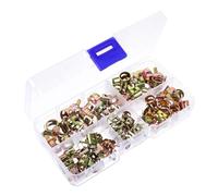 LIGIGWASH 75pcs Spring Hose Pipe Clamps High Strength Elastic Air Clip Clamps for Tubes Automotive Fuel Lines Small Engines Silicone Vacuum Hoses with Storage Case