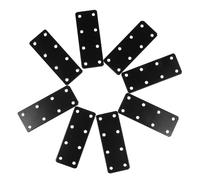 LIGIGWASH 8pcs Black Flat Straight Iron Mending Plates Fixing Brackets for Furniture Repair Reinforcement of Tables Chairs Cabinets and Shelves
