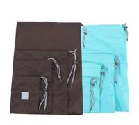 LIGIGWASH 8pcs Nylon Drawstring Cord Bags for Travel Storage Light Blue Brown Lightweight Pack for Jewelry Cosmetics Camping Luggage Organisation