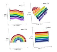 LIGIGWASH 8pcs Rainbow Love Flag Brooch Set Drip Oil Finish Colorful Gay Lgbt Lesbian Badge Pins for Clothes Corsage Fashion Collar Accessories