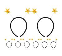 LIGIGWASH 8pcs Star Head Boppers - Iridescent Five Pointed Star Headband - Funny Headband with Antenna for Birthday Holiday Festival Hair Accessories Space Party Decoration Prop