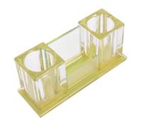 LIGIGWASH Acrylic 2-slot Mic Stand Sturdy and Reliable Texture Universal Tabletop Microphone Base in Golden Colour Prevents Microphone Upside and Ktv Sessions