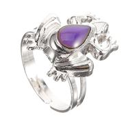 LIGIGWASH Adjustable Frog Mood Ring for Kids and Women Unisex Temperature Changing Emotion Ring Open Band Cute Color Change Jewelry