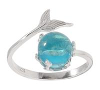 LIGIGWASH Adjustable Mermaid Open Wrap Ring Zinc Alloy Material with Refined Detailed Crafts and Comfortable to Wear Chic and Fashion Finger Jewelry for Women for Special Soiree or Gift