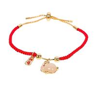 LIGIGWASH Adjustable Red Rope Bracelet for Year Rabbit with Braided Design Protective Chinese Bracelet Symbolizing Luck Wealth and Prosperity for Women and Loved Ones Gift