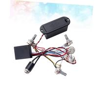 LIGIGWASH Band Equalizer Bass Guitar Preamp Circuit with Eq Tone Control Wiring Harness for Active Pickups Black Includes Volume and Tone Pots for Balanced Sound Piezo and Standard Bass