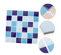 LIGIGWASH Blue Ceramic Mosaic Tile Seamless Glossy Light Pool Tiles for Kitchen Backsplash Bathroom Swimming Pool Decor Easy to Install Creative Home Background