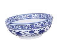 LIGIGWASH Blue White Ceramic Ramen Bowl for Noodles Soup Salad and Rice Porcelain Kitchen Serving Dish for Family Gatherings Restaurants and Buffets
