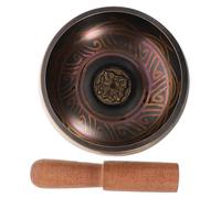 LIGIGWASH Buddhist Pottery Chanting Bowl for Relaxation Meditation Wooden Mallet Included Sound Healing Bowl Tibetans Singing